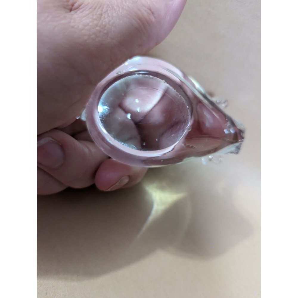 Raindrop shaped crystal art glass curly q tailed pig paperweight decor 2x2 inch - Picture 5 of 6